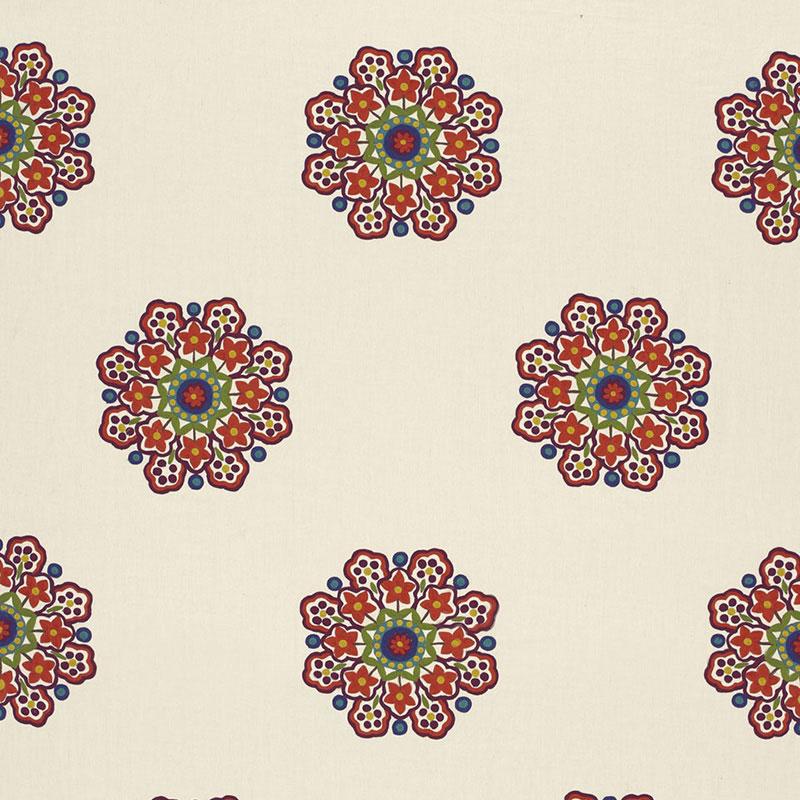 Schumacher Chennai Linen Embroidery Festival Fabric