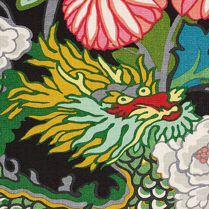 Schumacher Chiang Mai Dragon Ebony Fabric