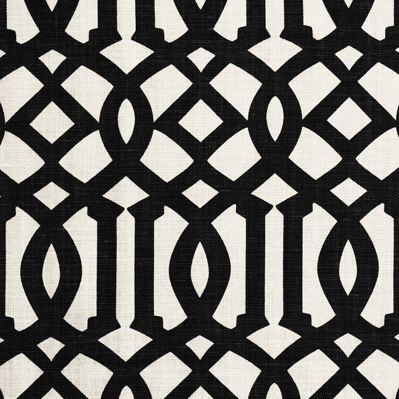 Schumacher Imperial Trellis Ii Jet Fabric