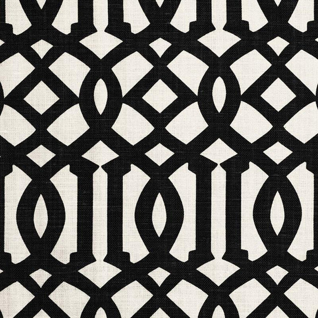 Schumacher Imperial Trellis Ii Jet Fabric