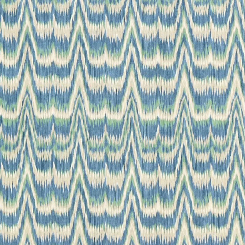 Schumacher Kamalia Ikat Print Aegean Fabric