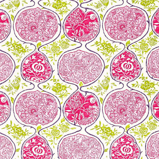 Schumacher Katsugi Fuchsia & Chartreuse Fabric