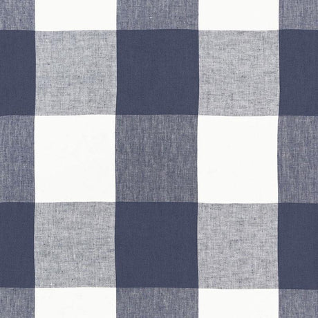 Schumacher Key Largo Check Navy Fabric