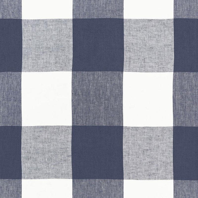 Schumacher Key Largo Check Navy Fabric