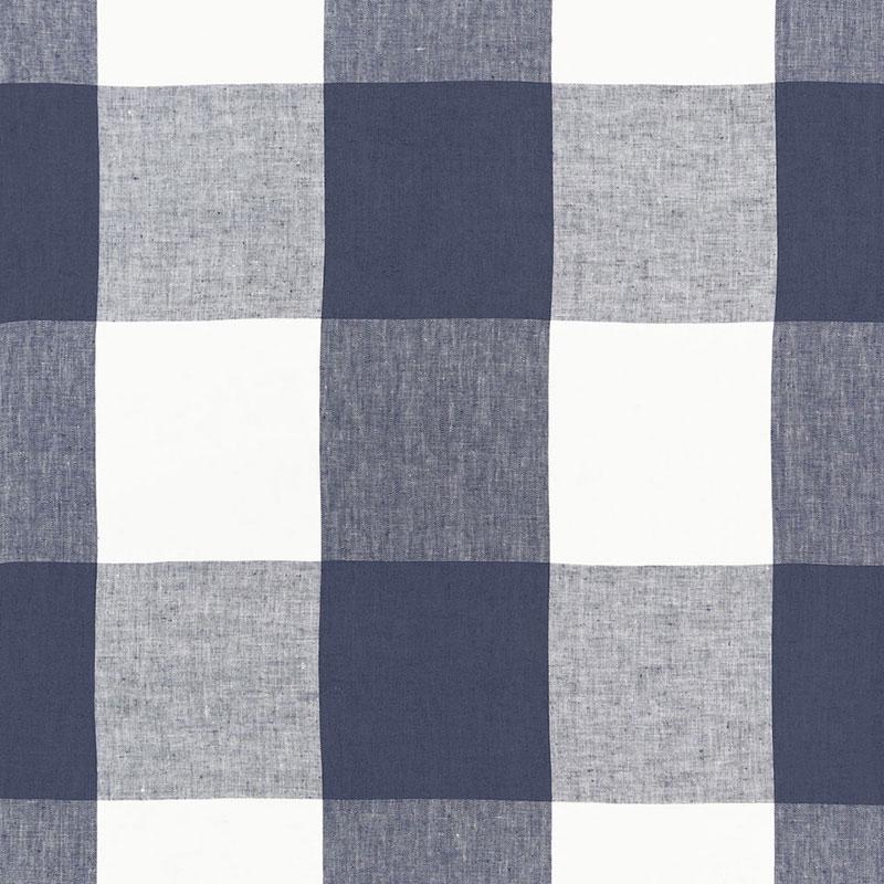 Schumacher Key Largo Check Navy Fabric