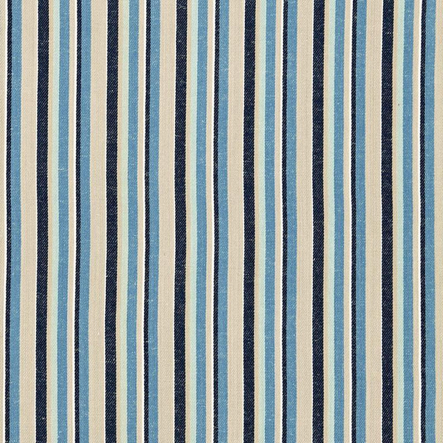 Schumacher Kiawah Stripe Indigo Fabric