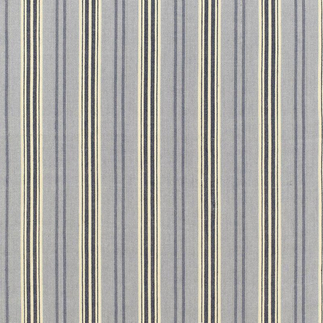 Schumacher Loire Jute Stripe Bleu Fabric
