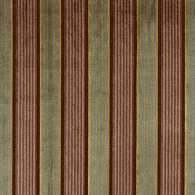 Schumacher Lynton Velvet Stripe Black Plum Fabric