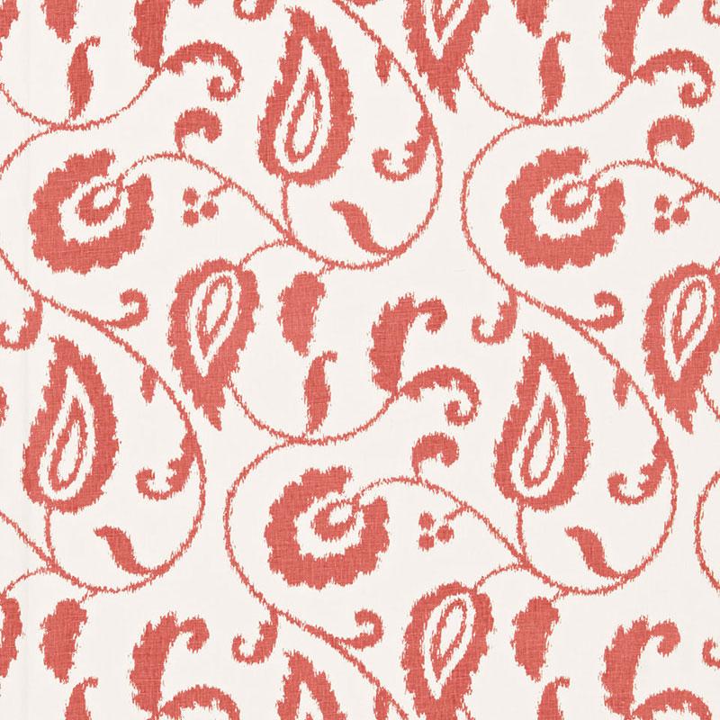 Schumacher Malacca Ikat Vine Watermelon Fabric
