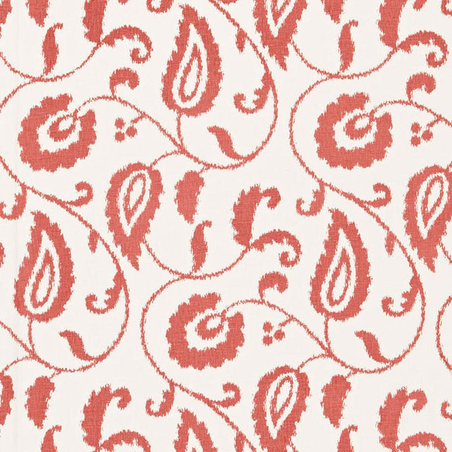 Schumacher Malacca Ikat Vine Watermelon Fabric
