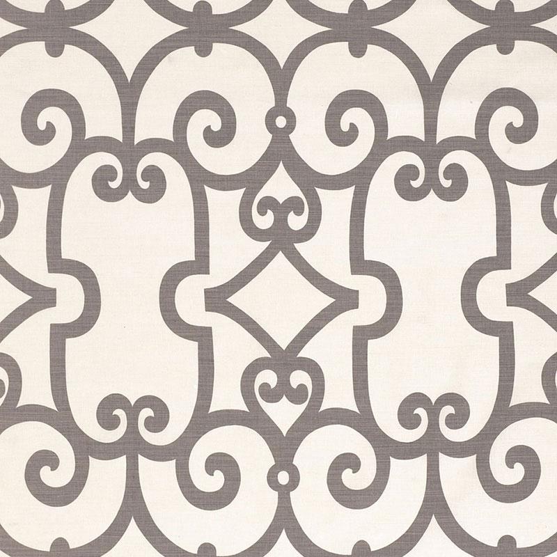 Schumacher Manor Gate Charcoal Fabric