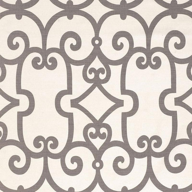 Schumacher Manor Gate Charcoal Fabric