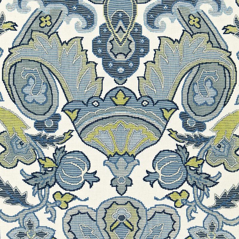 Schumacher Mataura Linen Print Aegean Fabric