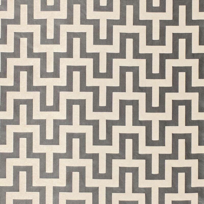 Schumacher Maubray Weave Graphite Fabric