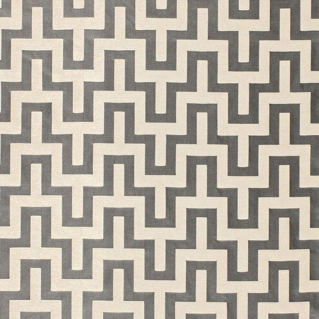 Schumacher Maubray Weave Graphite Fabric