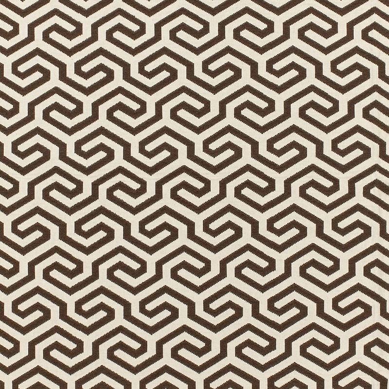 Schumacher Ming Fret Chocolate Fabric