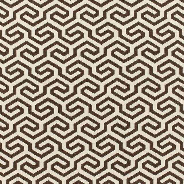 Schumacher Ming Fret Chocolate Fabric