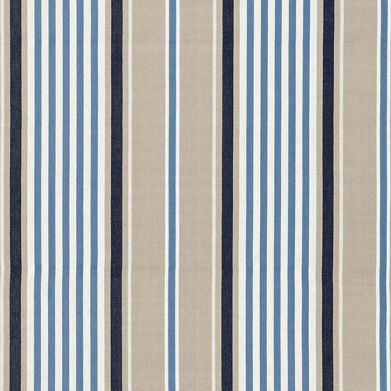 Schumacher Minzer Cotton Stripe Indigo Fabric