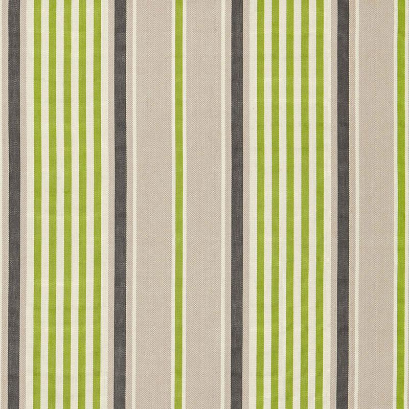 Schumacher Minzer Cotton Stripe Vert Fabric