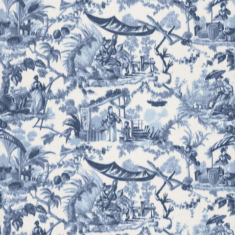 Schumacher Pavillon Chinois Lapis Fabric