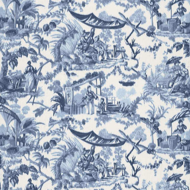 Schumacher Pavillon Chinois Lapis Fabric