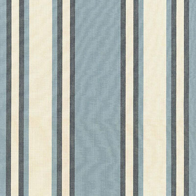 Schumacher Seneca Cotton Stripe Chambray/ Indigo Fabric