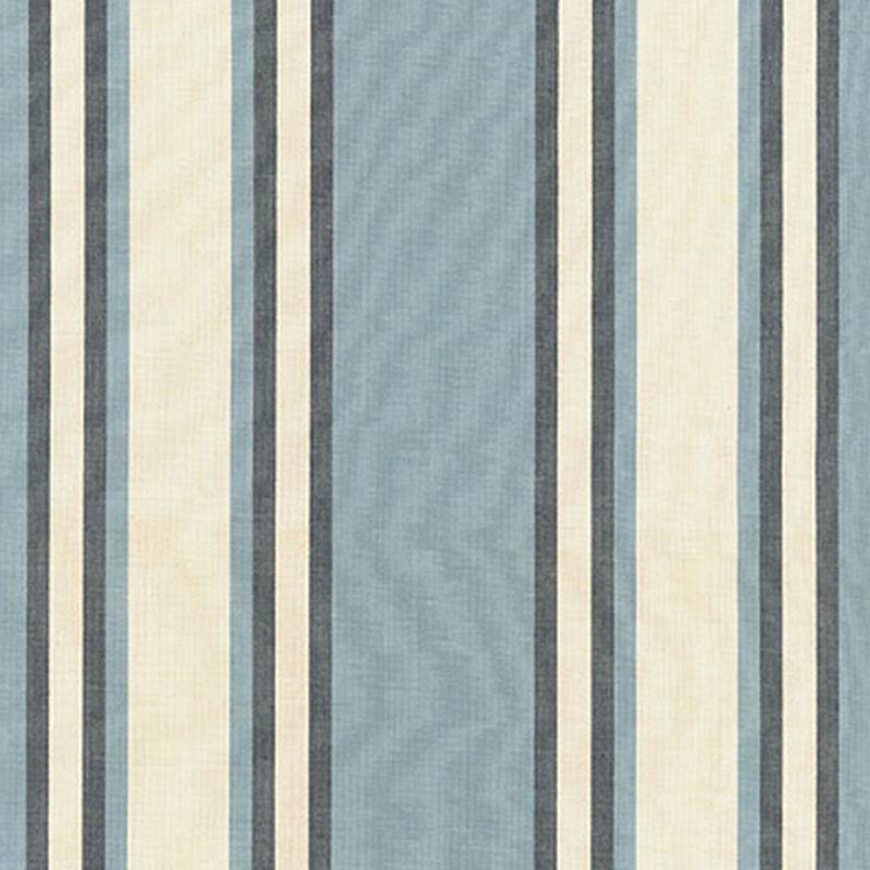 Schumacher Seneca Cotton Stripe Chambray/ Indigo Fabric