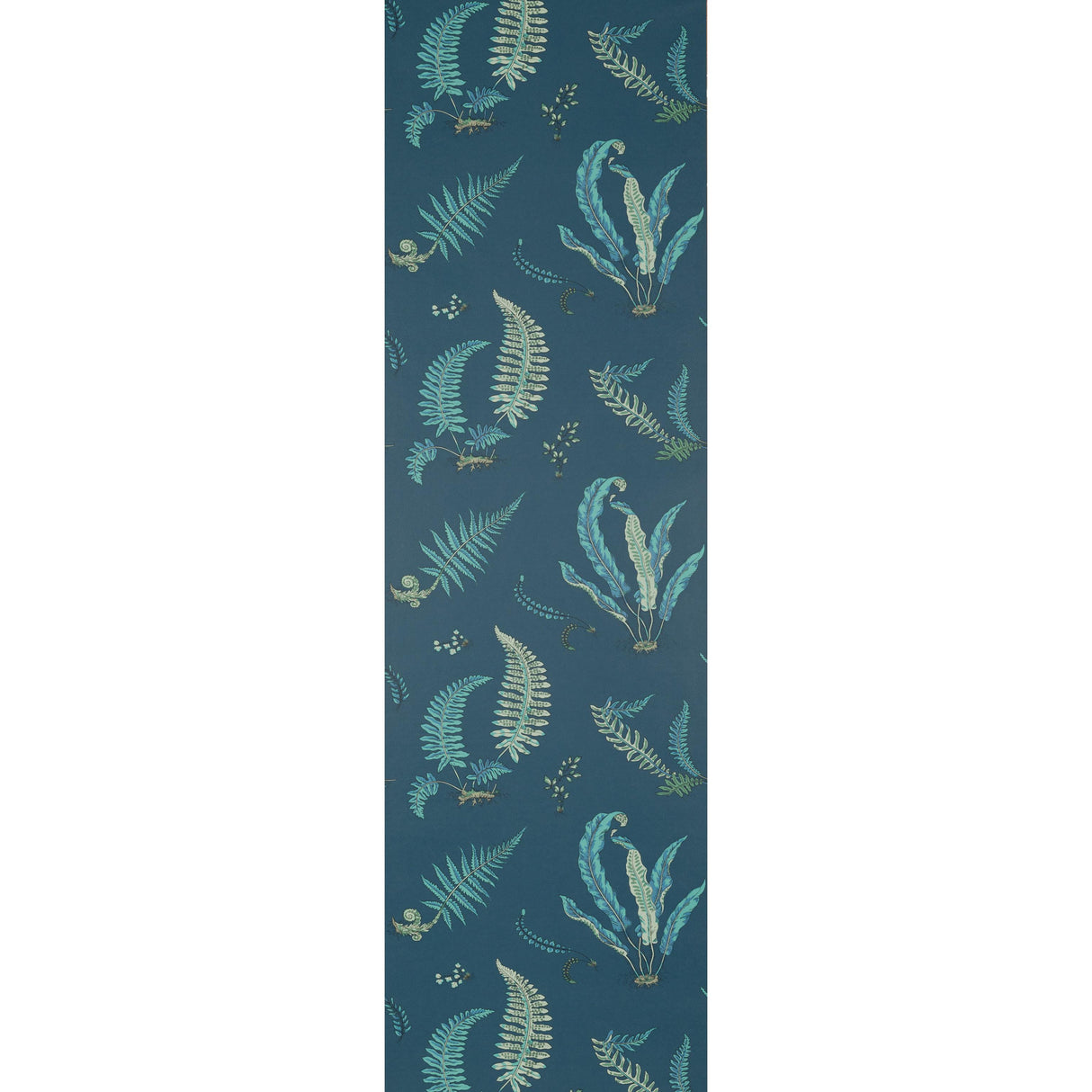G P & J Baker FERNS INDIGO/TEAL Wallpaper