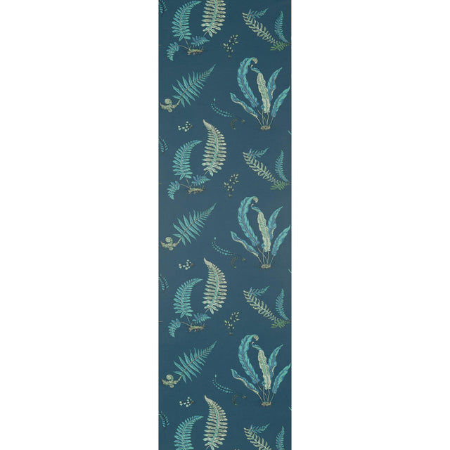 G P & J Baker FERNS INDIGO/TEAL Wallpaper