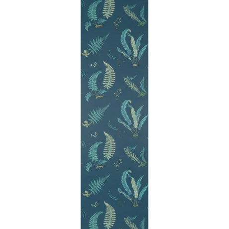 G P & J Baker FERNS INDIGO/TEAL Wallpaper