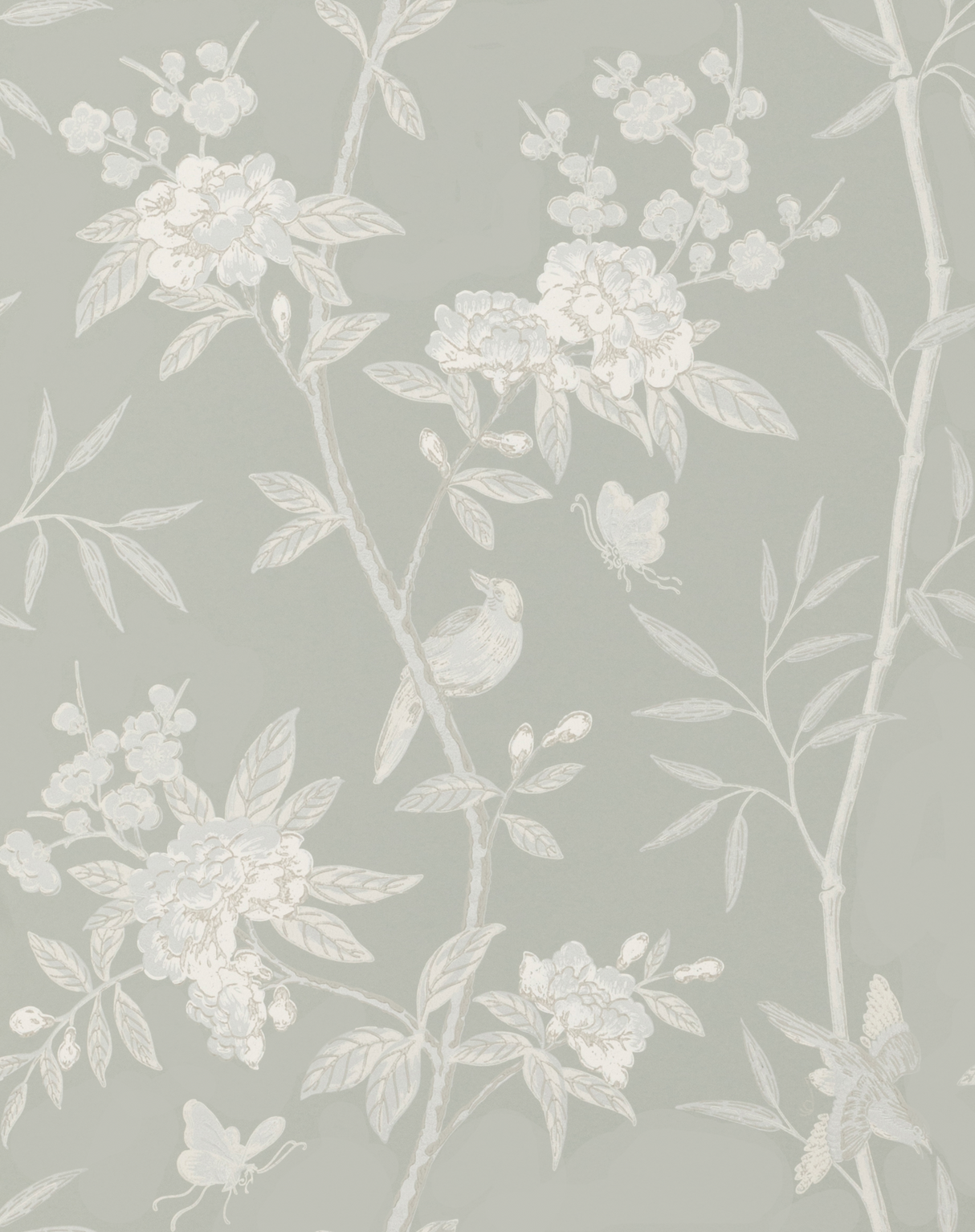 G P & J Baker PEONY & BLOSSOM SOFT BLUE Wallpaper