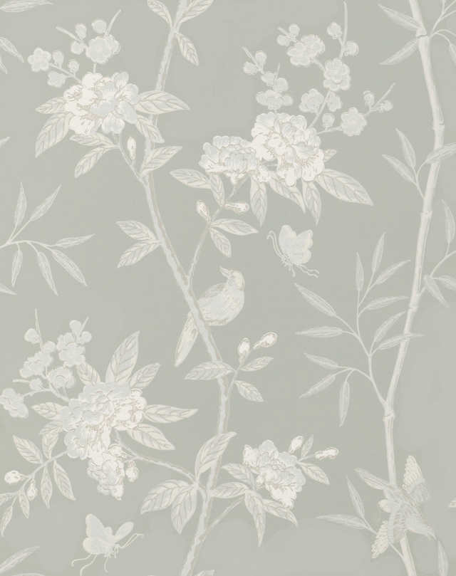G P & J Baker PEONY & BLOSSOM SOFT BLUE Wallpaper