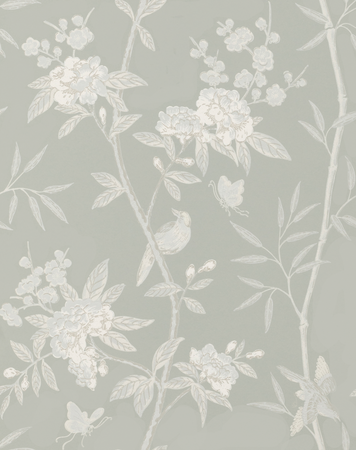 G P & J Baker PEONY & BLOSSOM SOFT BLUE Wallpaper