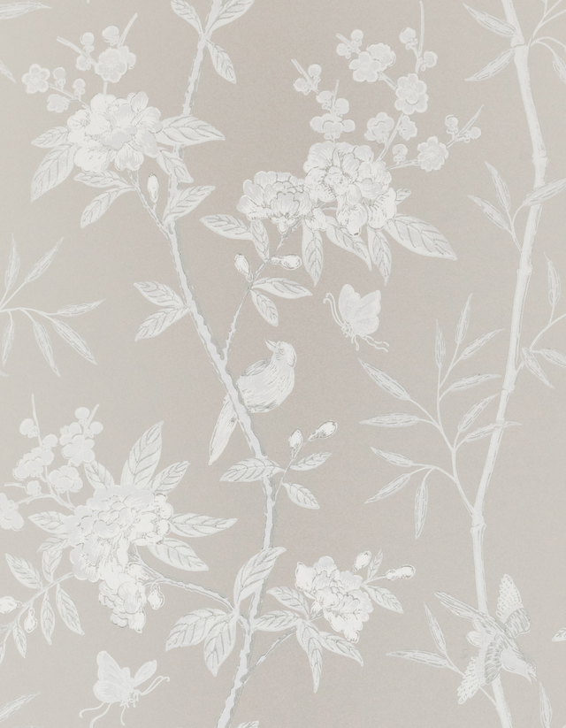 G P & J Baker PEONY & BLOSSOM SOFT GREY Wallpaper