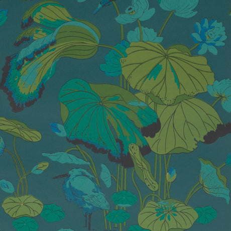 G P & J Baker NYMPHEUS TEAL Wallpaper