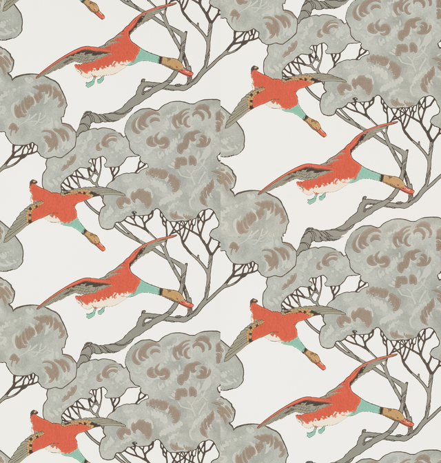 Mulberry FLYING DUCKS CORAL/CLAY Wallpaper