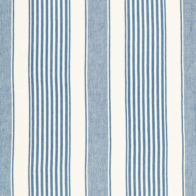Schumacher Summerville Linen Stripe Ocean Fabric