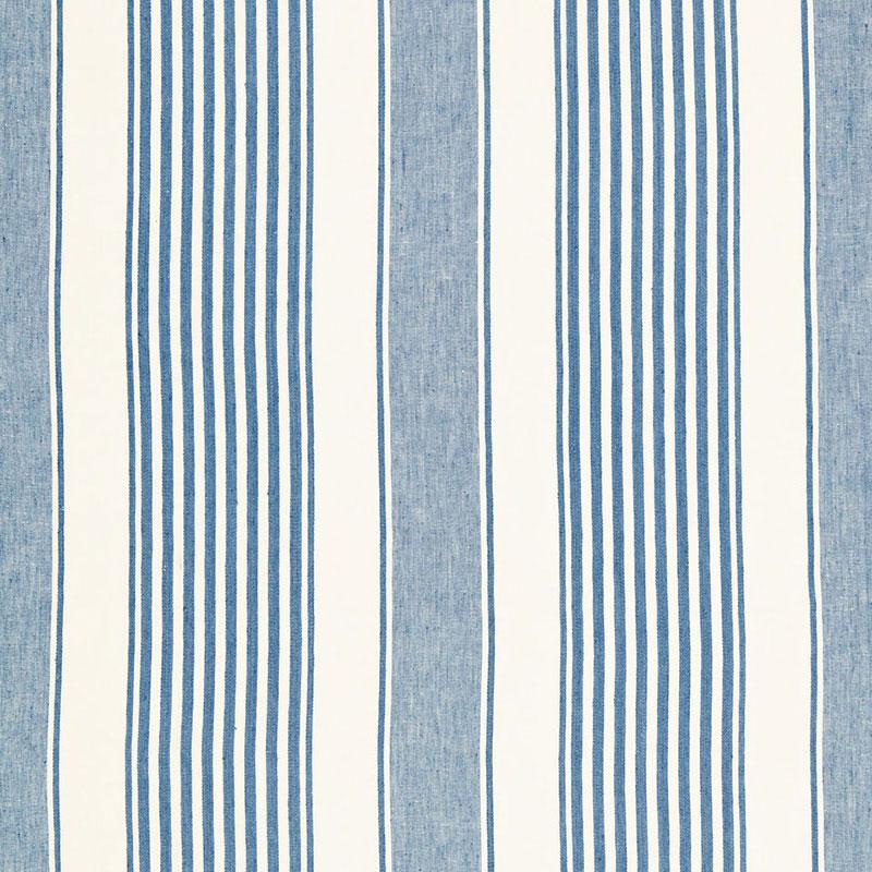 Schumacher Summerville Linen Stripe Ocean Fabric