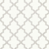 Schumacher Tangier Embroidery Silver Fabric