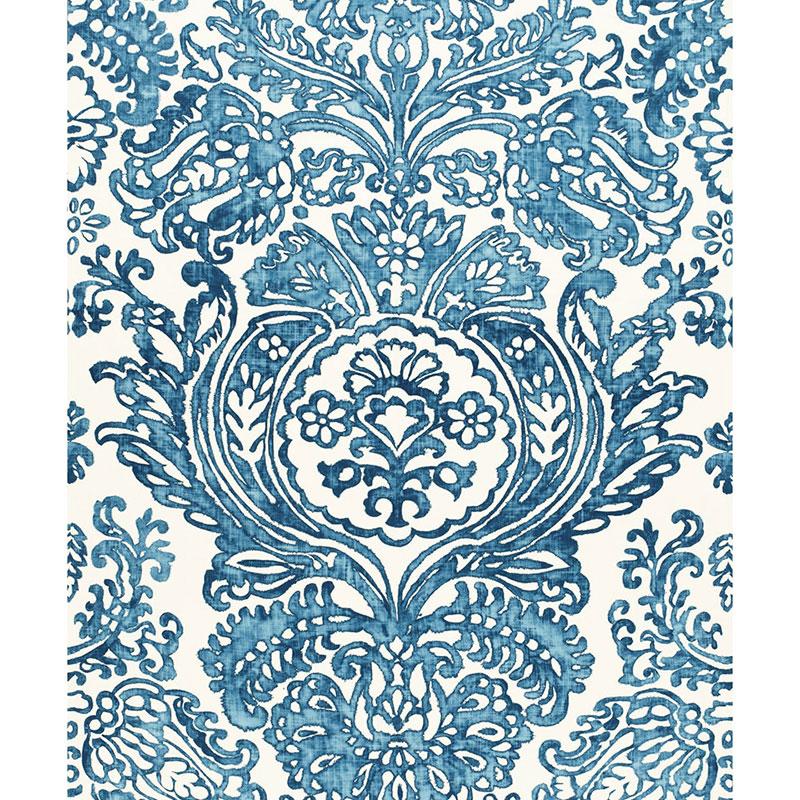 Schumacher Tremezzo Damask Caspian Fabric