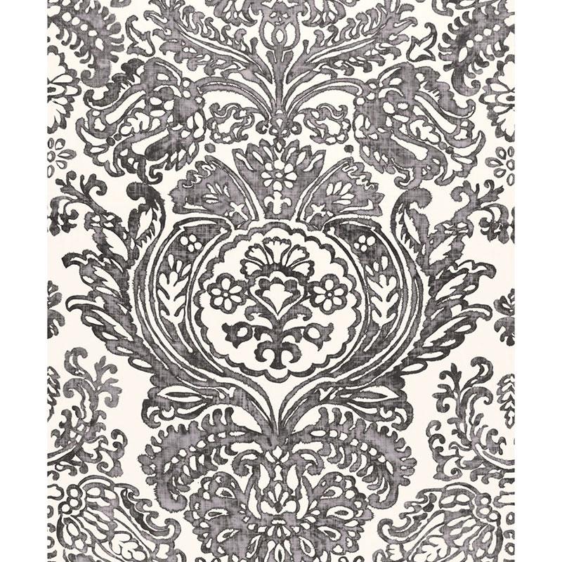 Schumacher Tremezzo Damask Graphite Fabric