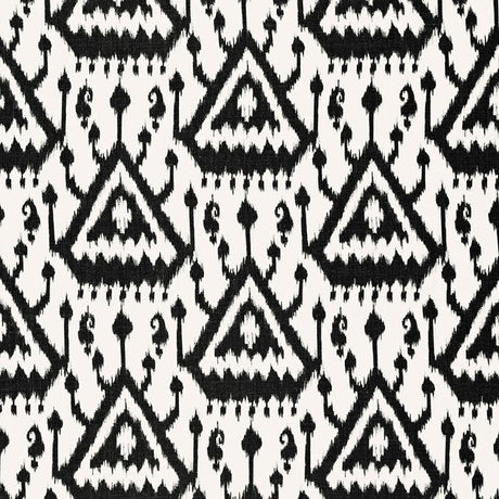 Schumacher Vientiane Ikat Ebony Fabric