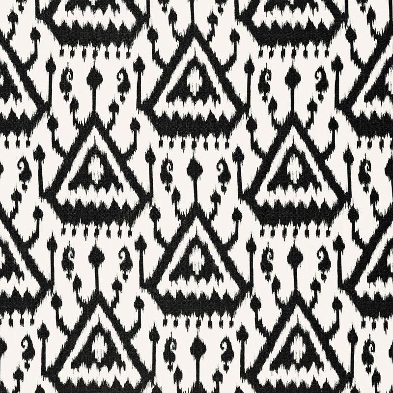 Schumacher Vientiane Ikat Ebony Fabric