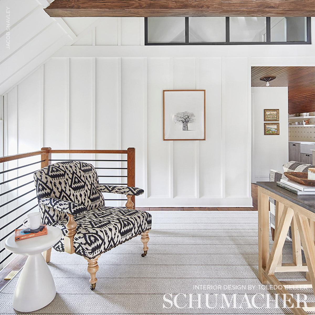 Schumacher Vientiane Ikat Indigo Fabric