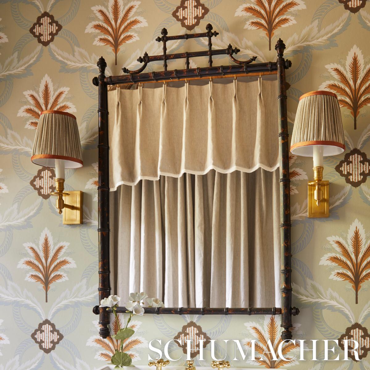 Schumacher Wesley Ticking Stripe Umber Fabric