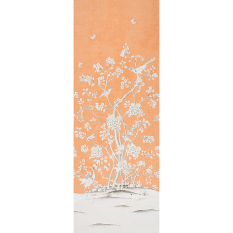 Schumacher Chinois Palais Panel Tangerine Wallpaper