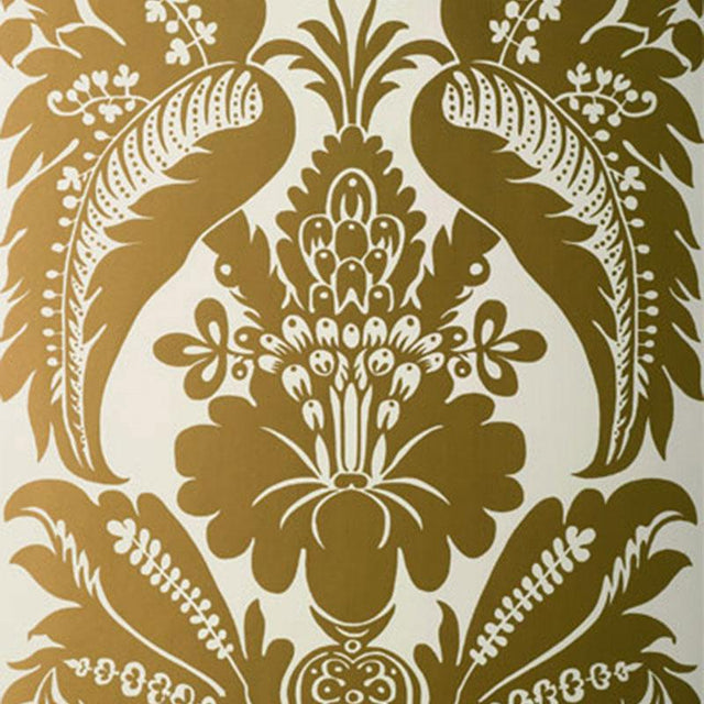 Schumacher Montebello Damask Slate Wallpaper