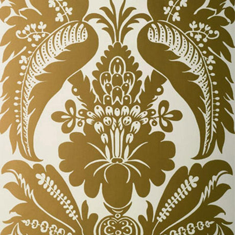 Schumacher Montebello Damask Slate Wallpaper