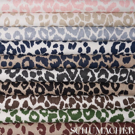 Schumacher Iconic Leopard Ink Fabric