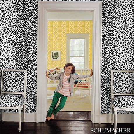 Schumacher Iconic Leopard Ink Fabric